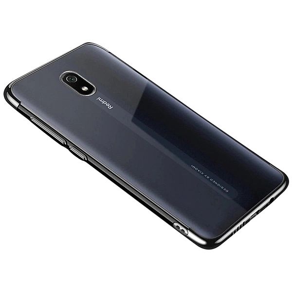 Żelowy pokrowiec etui z metaliczną ramką do Xiaomi Redmi 8A czarny