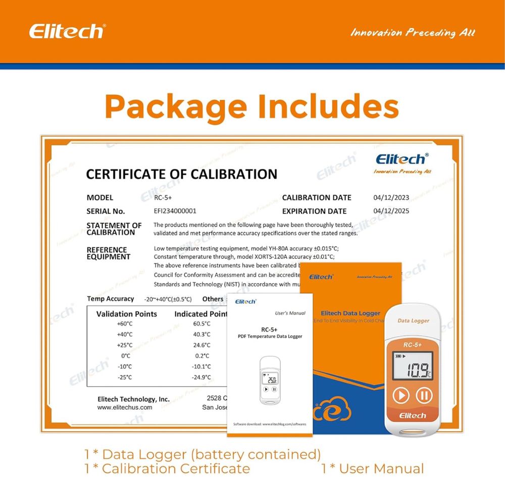 Elitech Rejestrator temperatury USB RC-5+