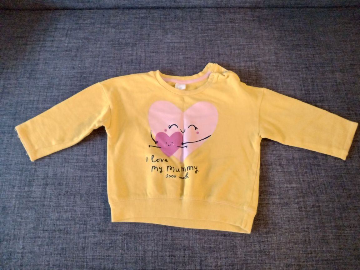 Bluza dla dziewczynki HM z napisem kocham moją mamę.