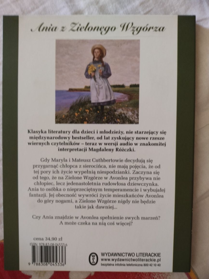 Ania z Zielonego Wzgórza, audiobook MP3, wyd. literackie JAK NOWA