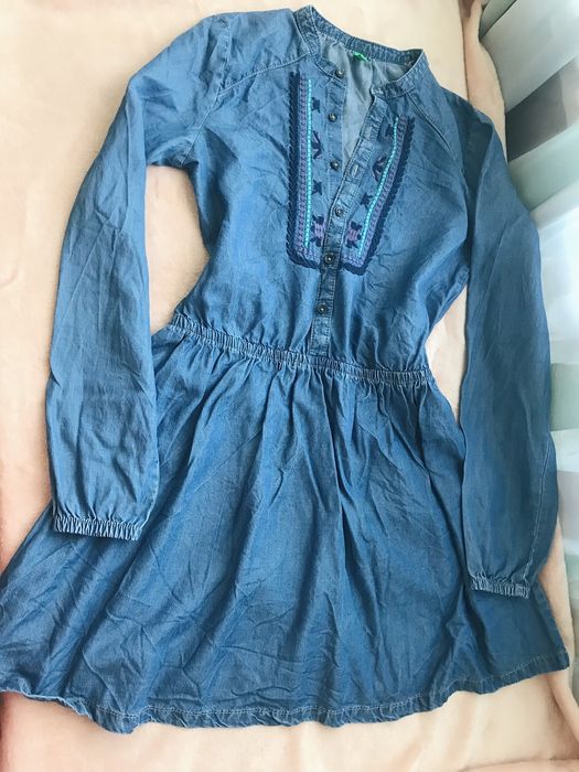 Шикарное джинсовое Платье с вышивкой h&m