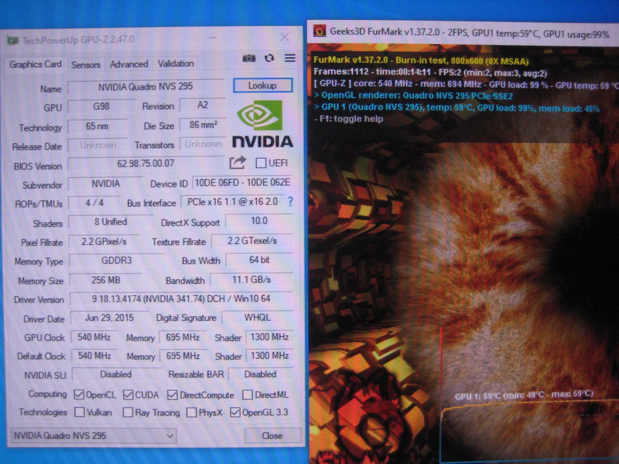 видеокарта Nvidia GeForce Quadro NVS295 256MB DDR3 2xDisplayPort