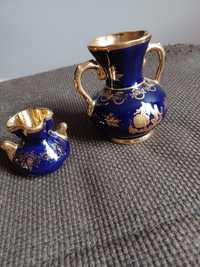 Conjunto 2 jarros Limoges porcelana francesa e ouro