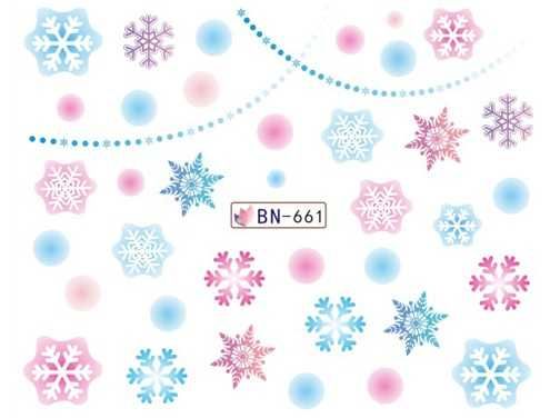 bn661 naklejki wodne do zdobienia paznokci śnieg śnieżynki