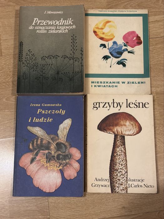 Zestaw książek: zioła, rośliny lecznicze, pszczoły i grzyby (4 szt.)