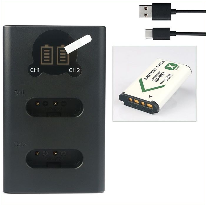 Bateria Enegon NP-BX1 + Carregador Duplo Rápido (Sony RX100, etc.)