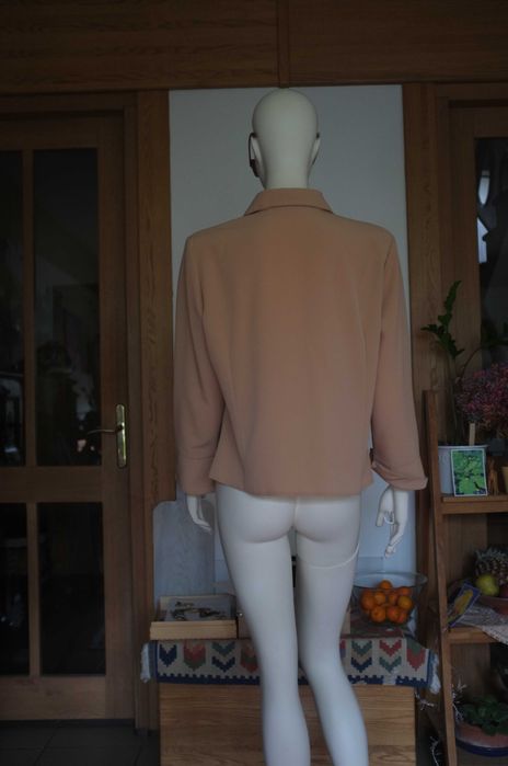 beżowa piaskowa elegancka wizytowa bluzka koszula XL Damak plussize