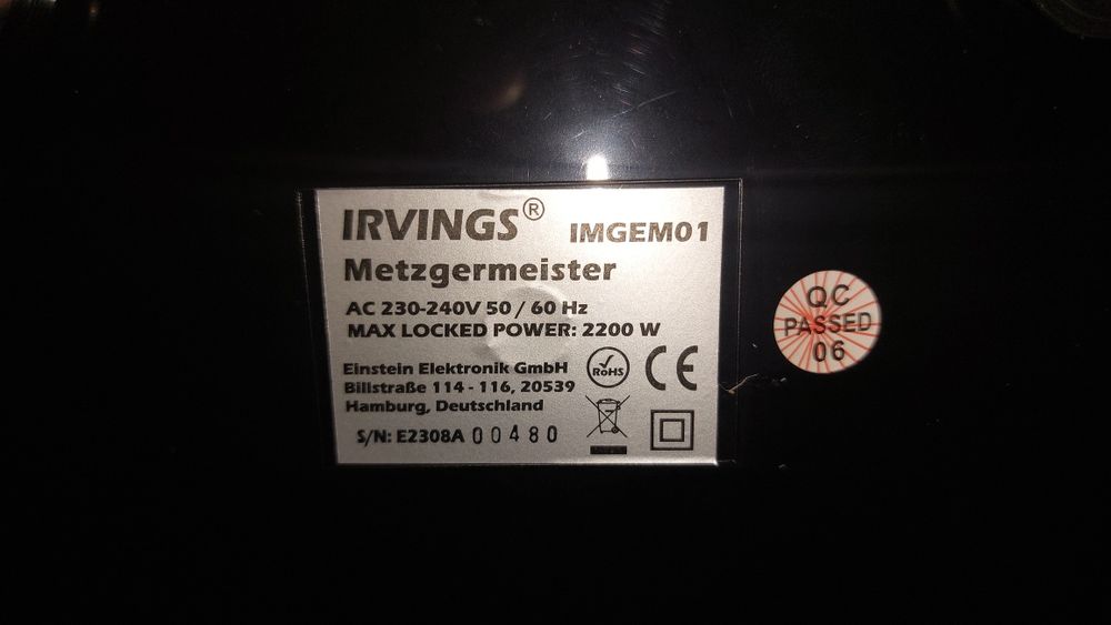 Мясорубка нова Німеччина Irvings 2200Вт IMGEM01