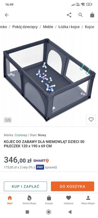 Kojec dla dziecka z piłkami