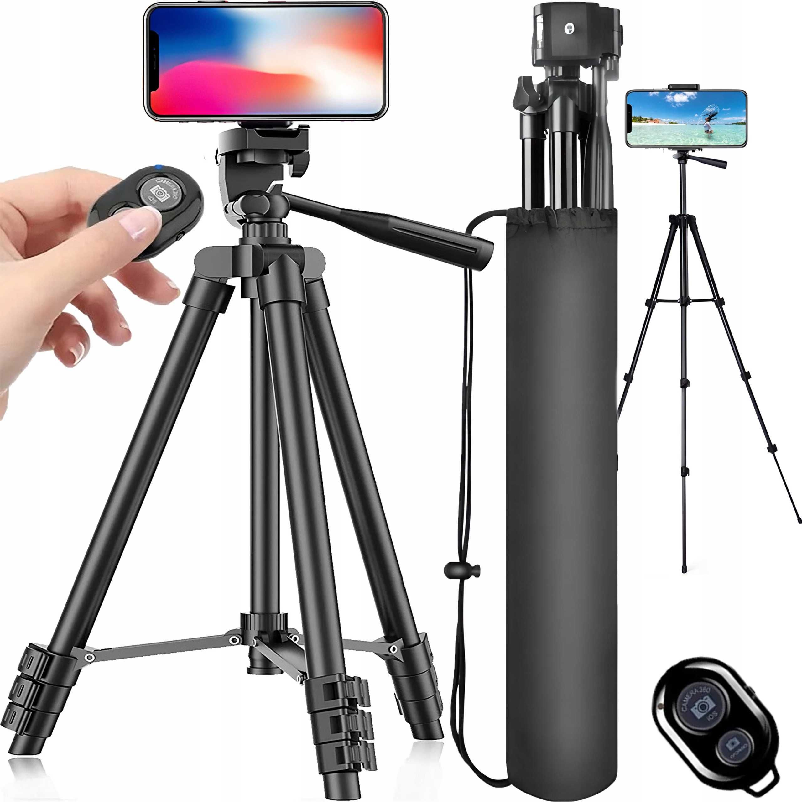 STATYW TRIPOD zawiera PILOT na BLUETOOTH UCHWYT na telefon aparat p