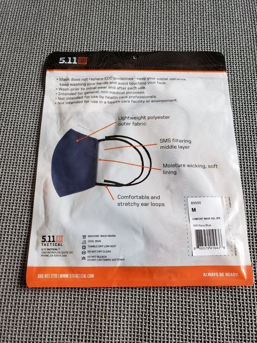 Маска 5.11 Tactical ЗАЩИТНАЯ "COMFORT MASK" Navy Blue