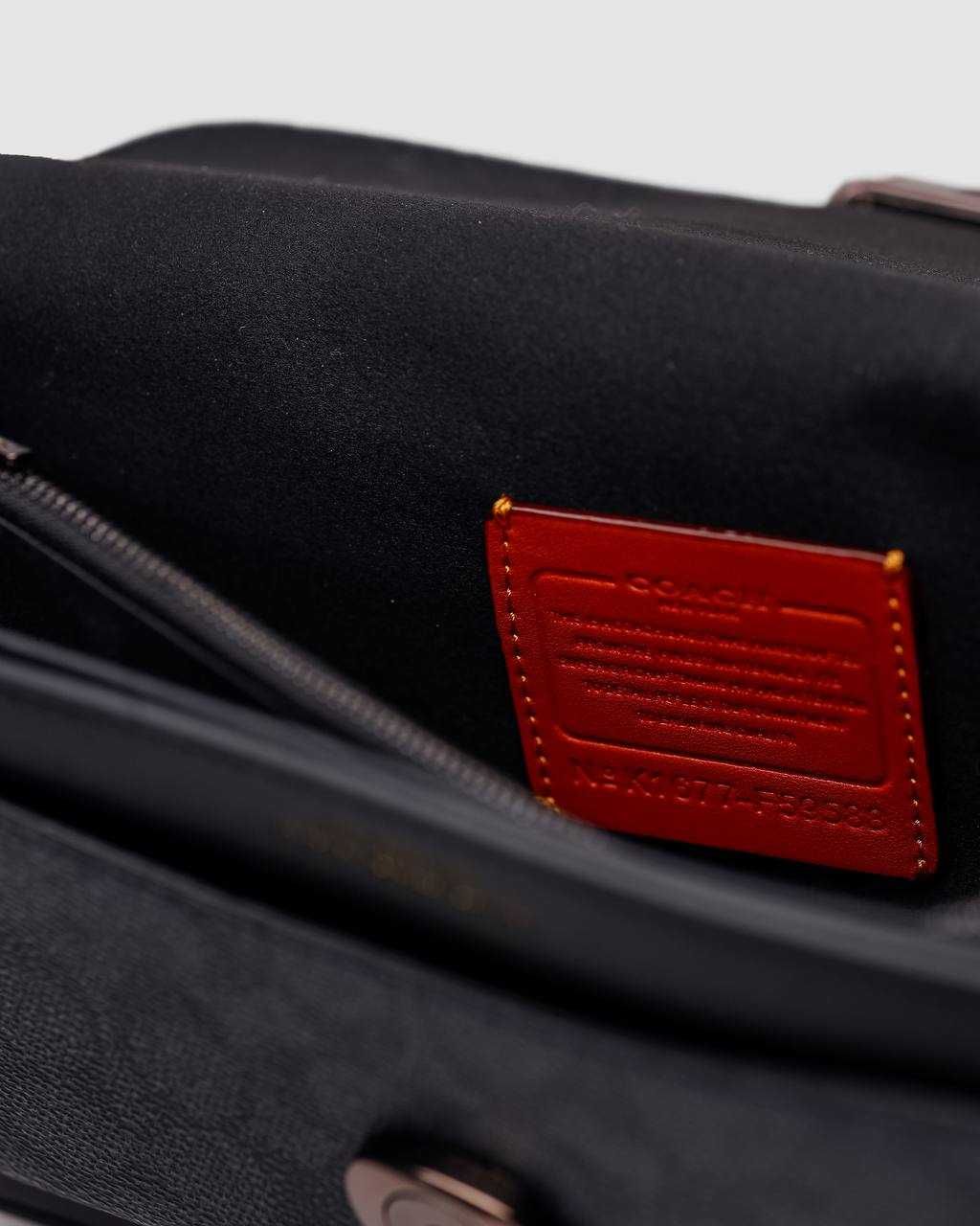 Coach Tabby Black Grey Shoulder Bag Signature Canvas