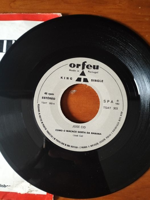 Disco de vinil José Cid - como o macaco gosta de banana'