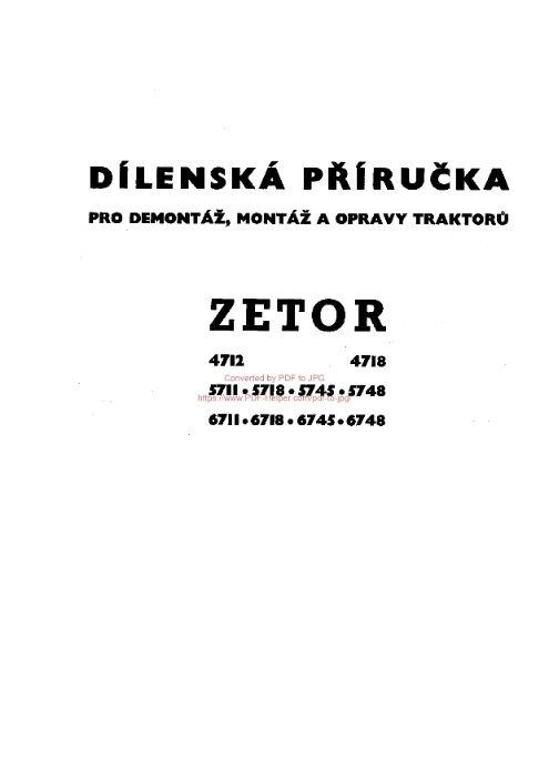 Instrukcja napraw Zetor 4712, 6748