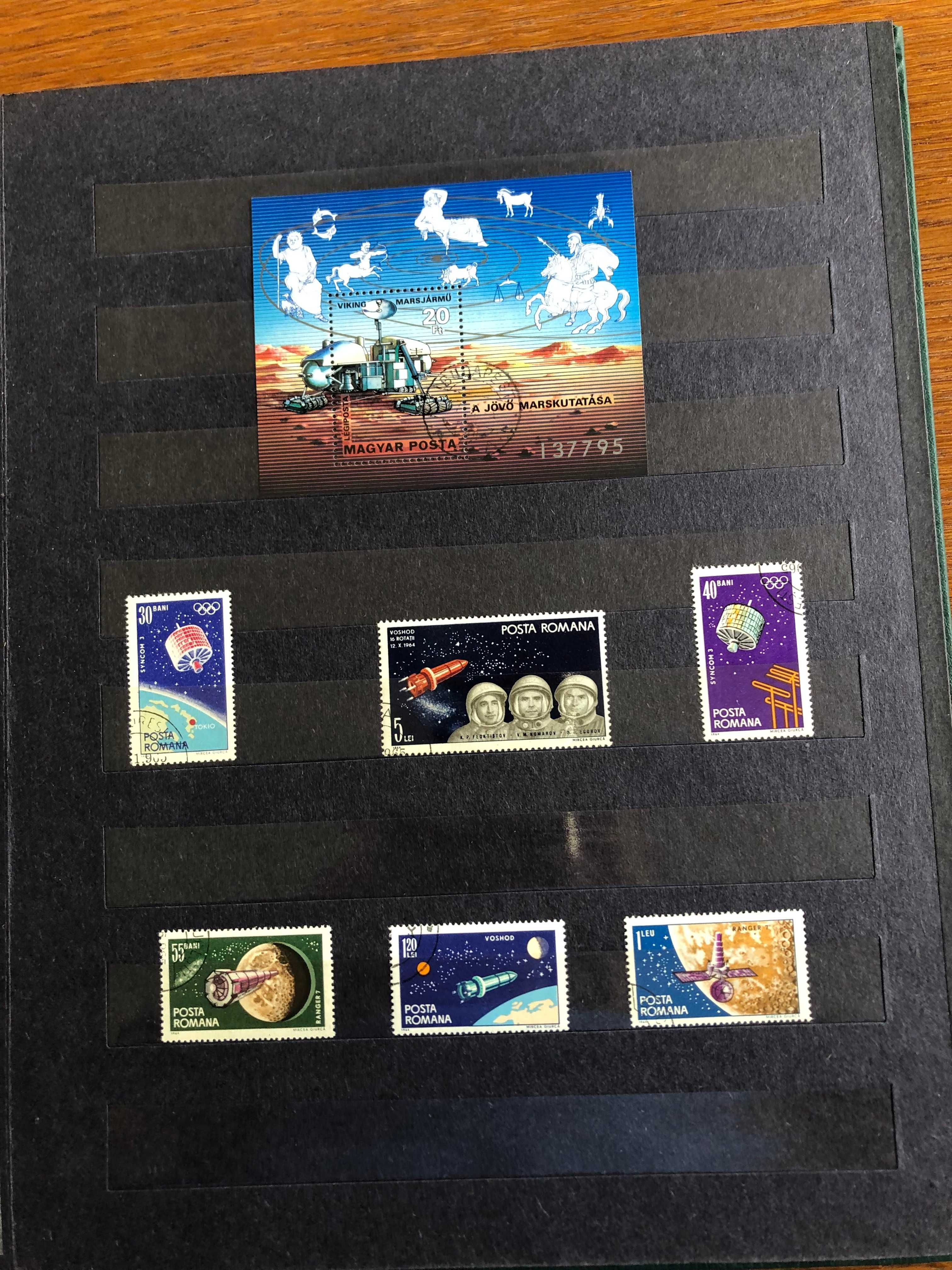 Duży klaser ze znaczkami o tematyce kosmos
