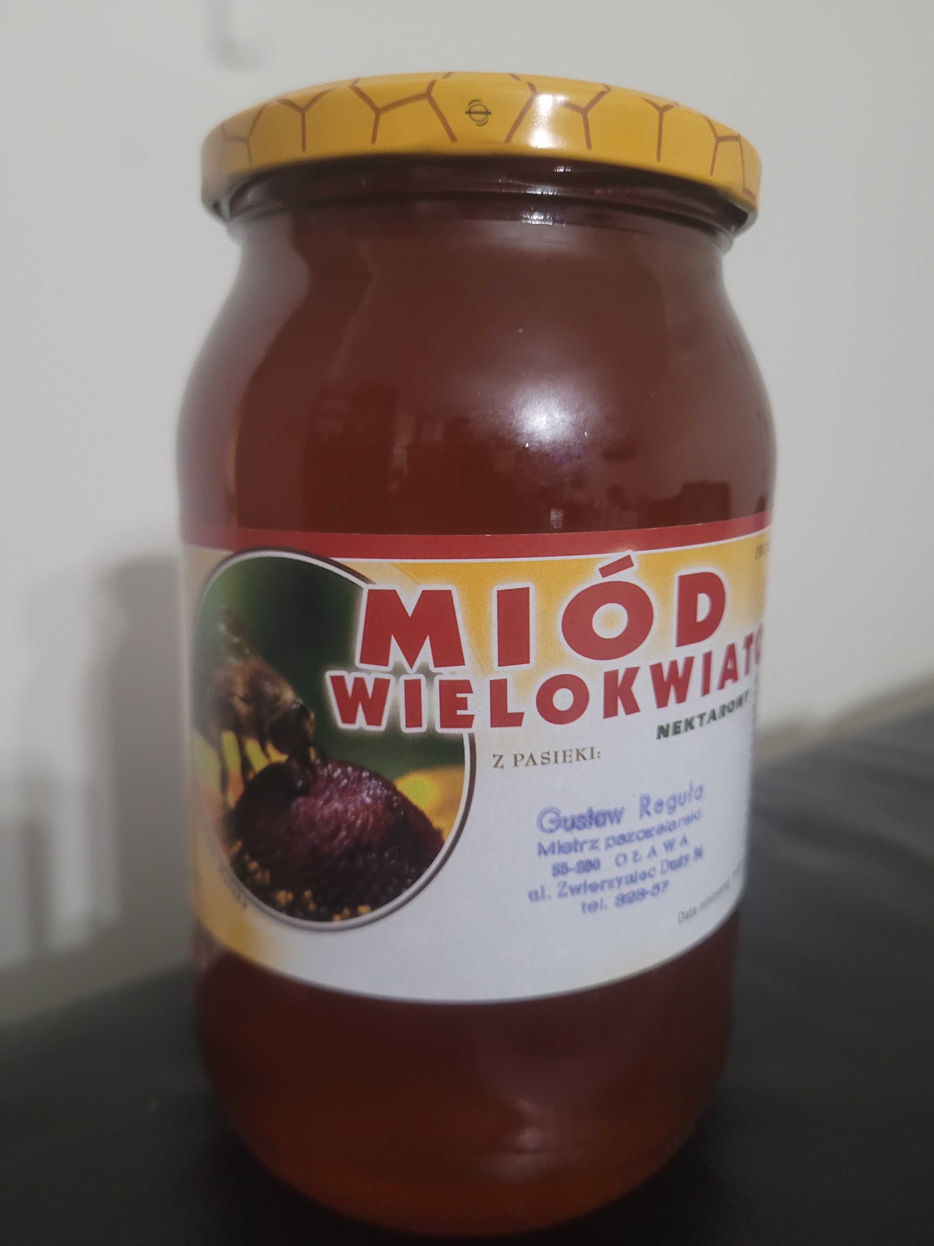 Miód WIELOKWIATOWY z wlasnej pasieki 100% NATURALNY! 1300g.-0,9L.