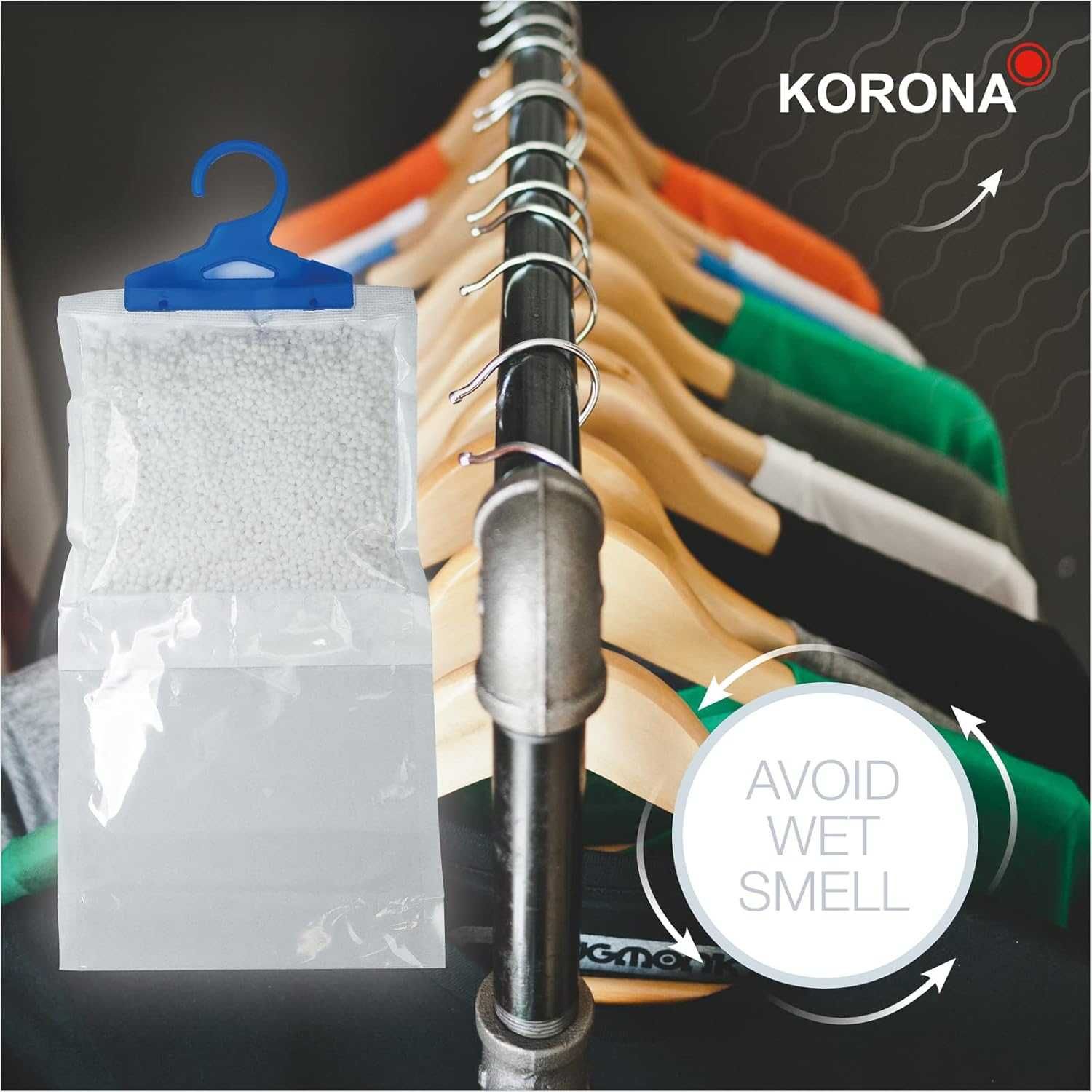 Korona 82152 osuszacz garderobiany | 9 worków osuszających z uchwytem