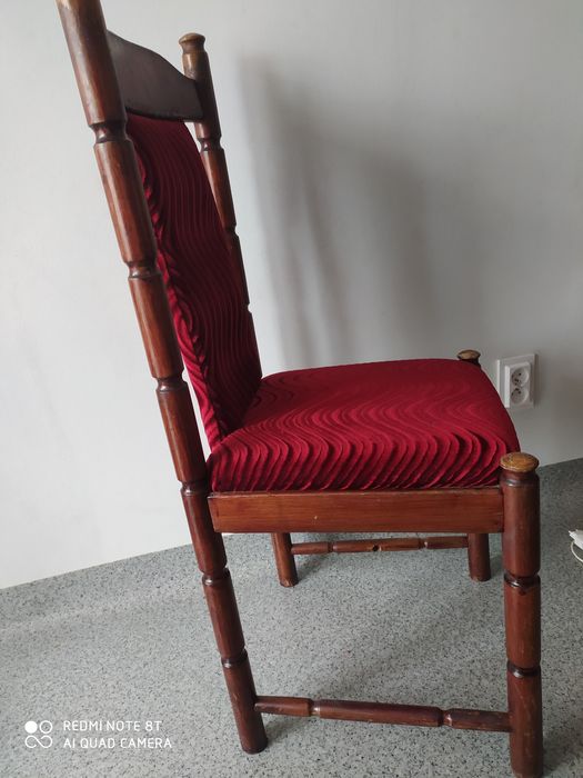 Solidne Krzesła drewniane z obiciem 5sztuk