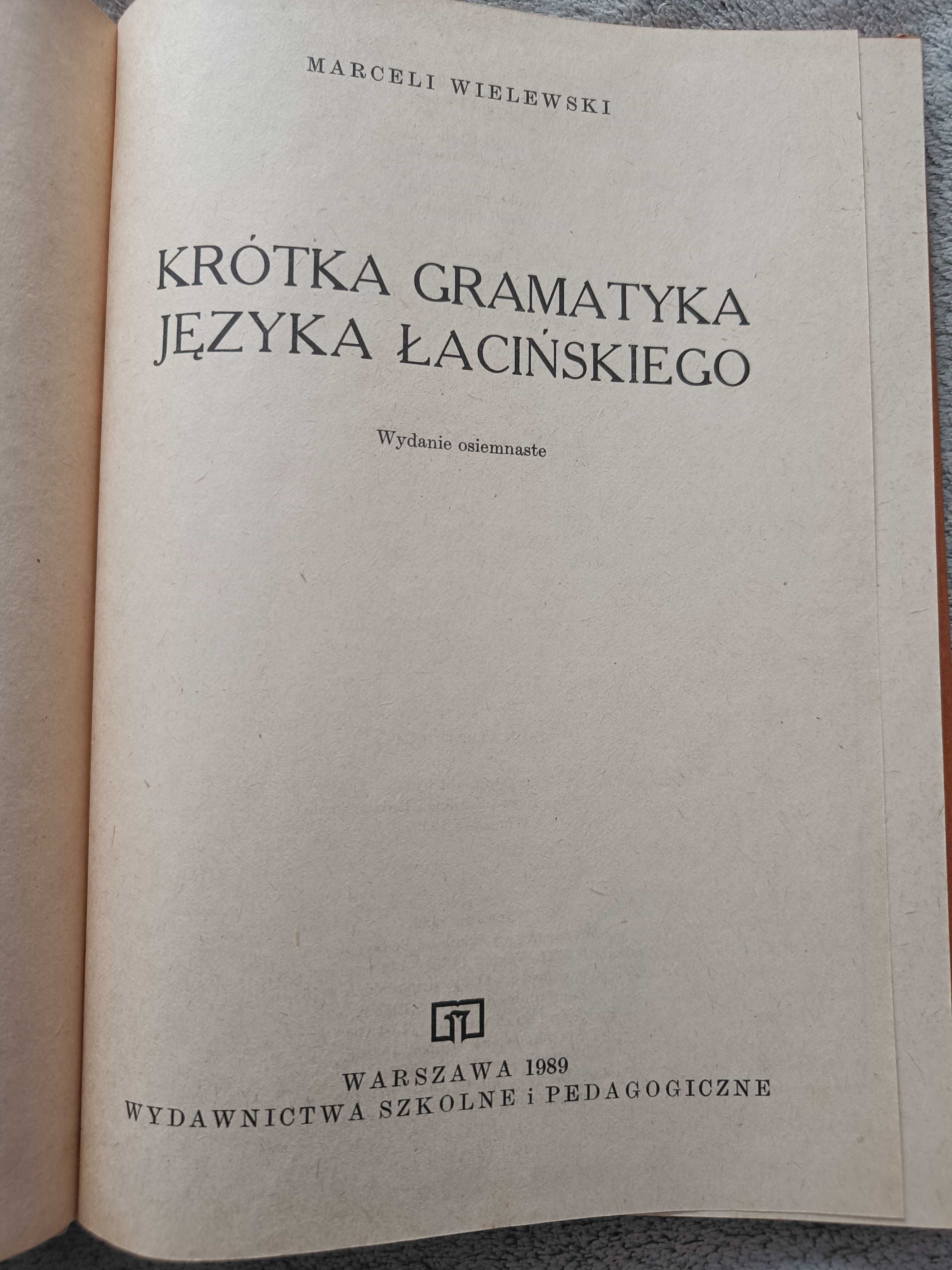 Krótka Gramatyka Języka Łacińskiego - Marceli Wielewski