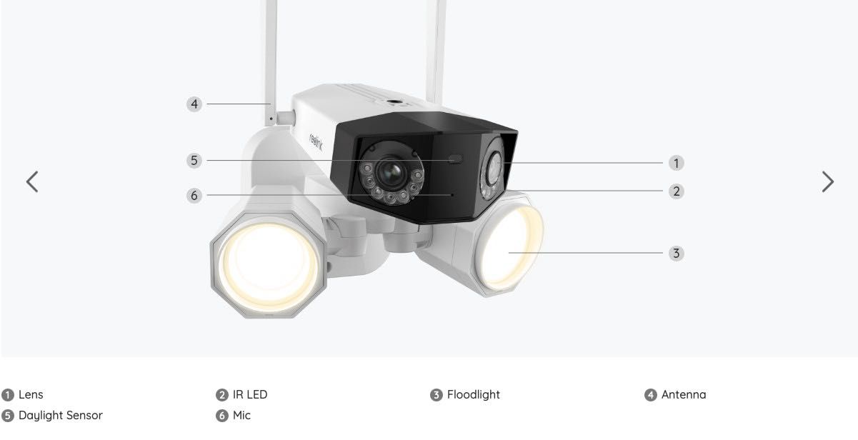 câmara vigilância Reolink panorâmica 180º lente dupla wi-fi