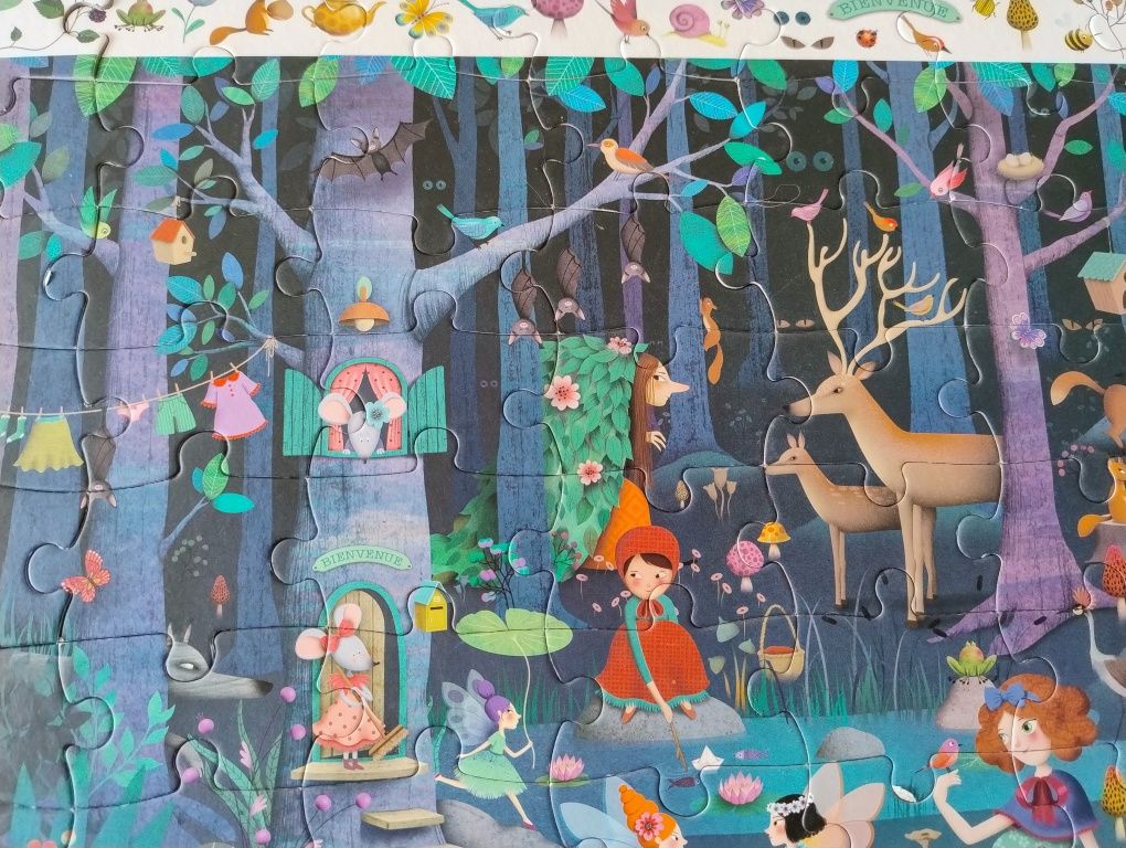 Djeco Puzzle 5+ obserwacyjne 100 el. Zaczarowany las BDB
