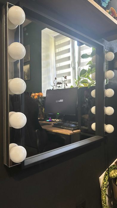 2 lampy ścienne LED IKEA LEDSJÖ + Lustro IKEA NISSEDAL