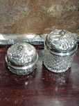 Caixas de Cristal Val saint Lambert Tampas prata Javali 11 cm
