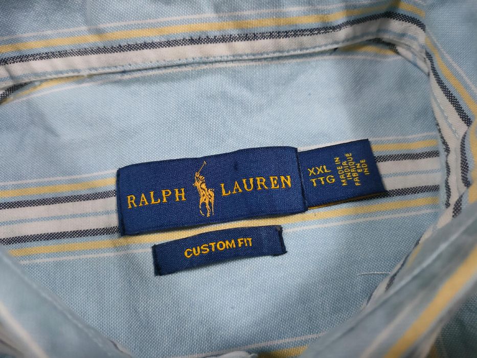 RALPH LAUREN Koszula Męska w Paski Logowana r. XL (L)
