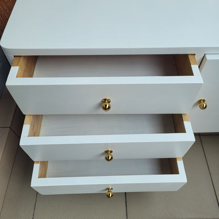 Komoda, szafka rtv z lat 60-tych polska, ręcznie robiona drewniana