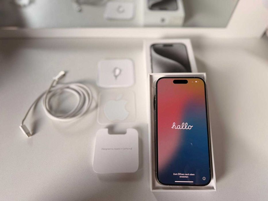 IPhone 15 PRO 128GB / Zadbany / Jak nowy / Tytanowa Biel / 91% baterii