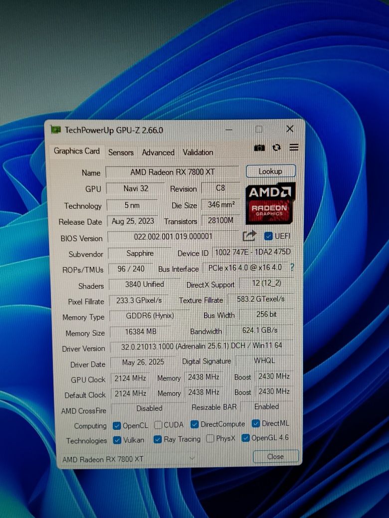 RX 7800XT Sapphire Pulse