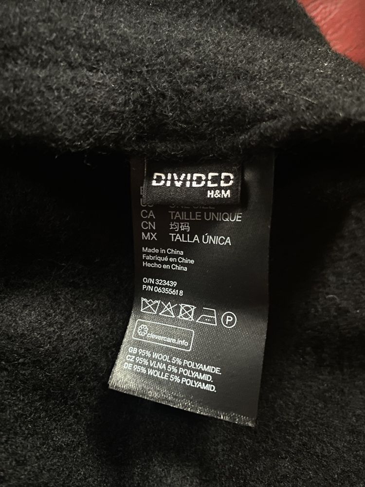 Beret wełniany wełna wool czarny black H&M