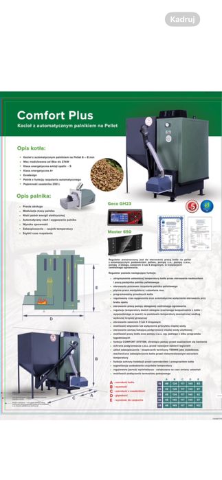 Piec kocioł na pellet drewno z podajnikiem z montażen