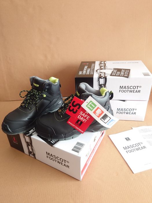 Buty Robocze Wodoodporne Skórzane MASCOT S3 wysokie z Podnoskiem r.44