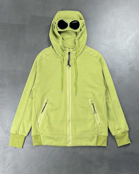 Худі C.P. Company Diagonal Raised Zip Goggle Hoodie Moss Green