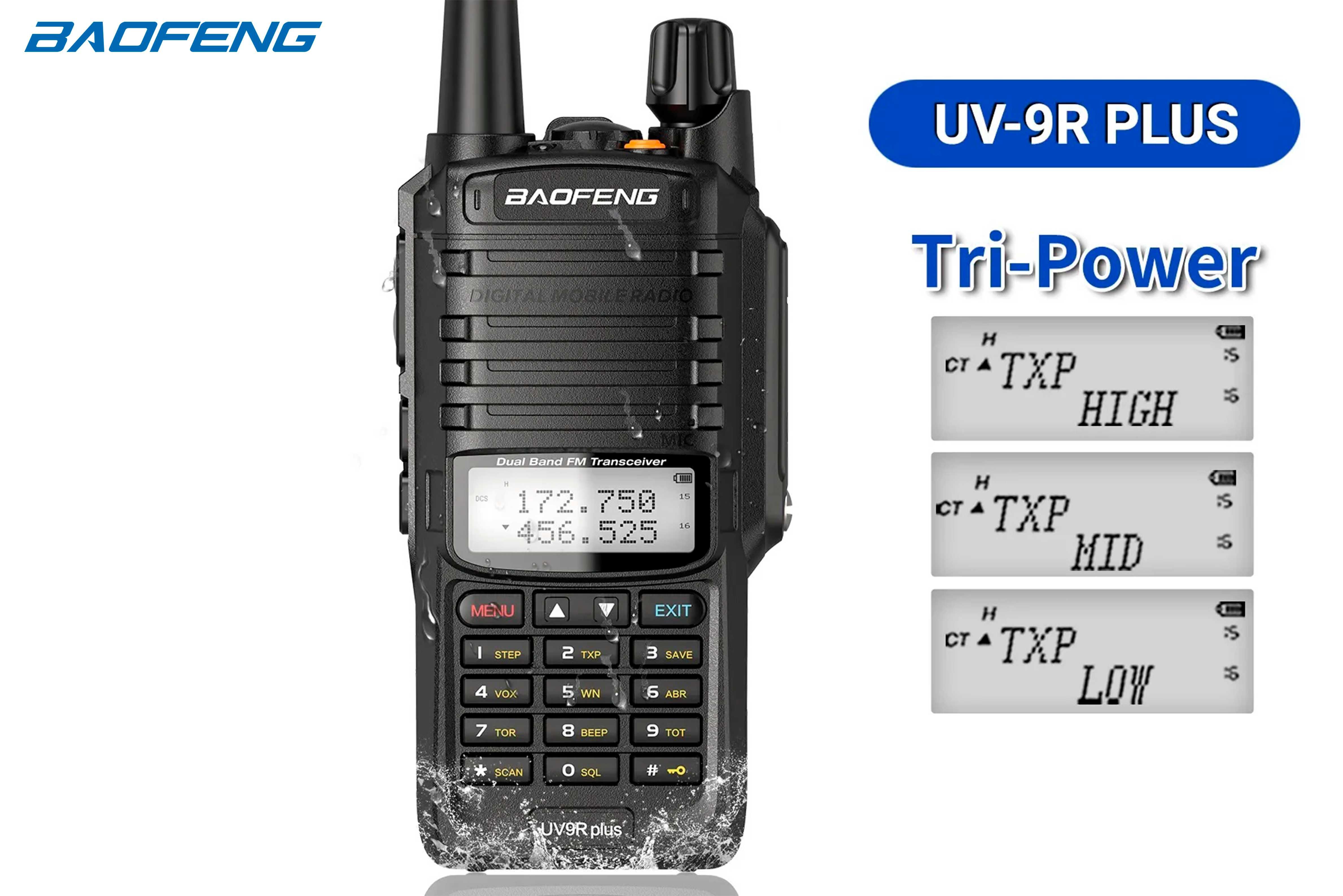 Rádio Baofeng UV-9R Plus VHF UHF Waterproof IP67