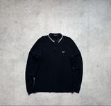Мужская Кофта Поло Лонгслив Fred Perry Casual Черная Оригинал Идеал L