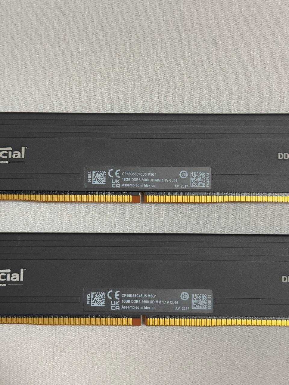 Оперативна памʼять Crucial Pro DDR5 DIMM Kit 32GB 5600MHz CL46 XMP 3.0