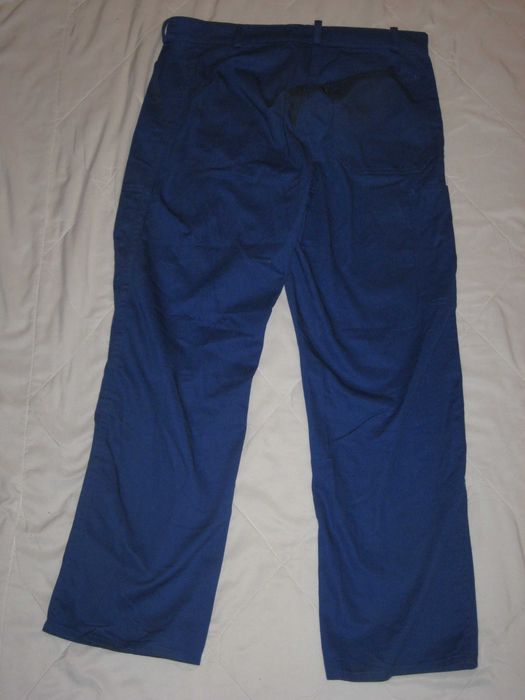 spodnie Uvex robocze niebieskie proste 48 4 kieszenie bawełna