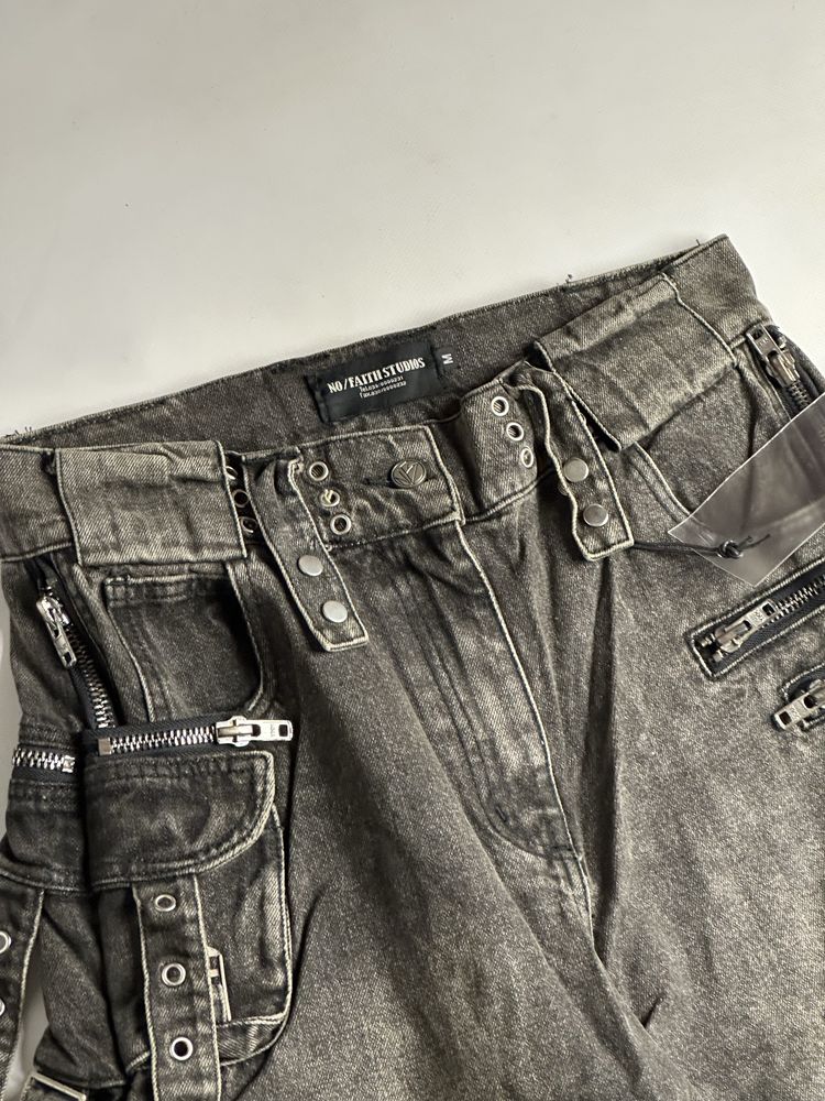 NFS NO FAITH STUDIOS джинси джинсы серые opium archive baggy faded M L