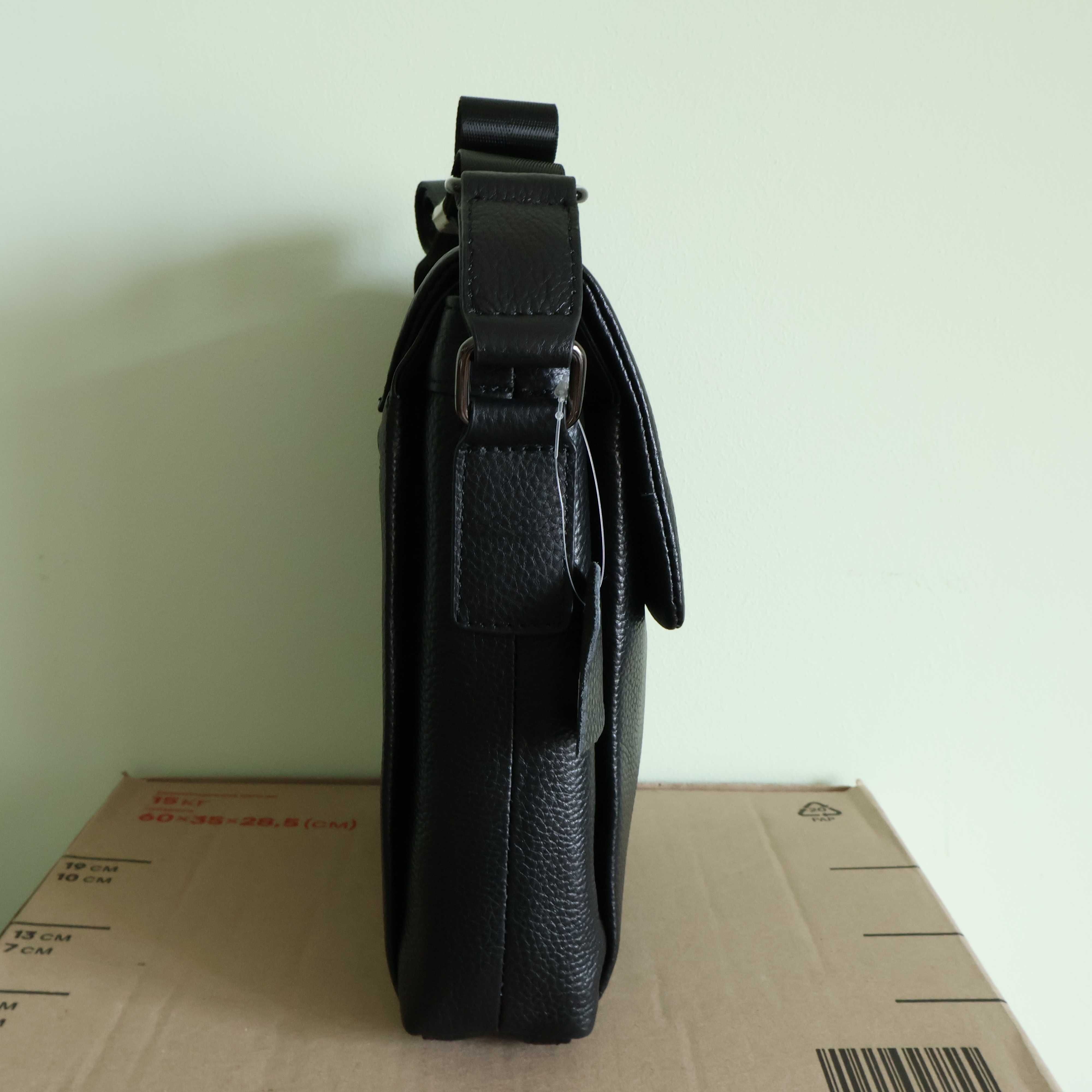 Сумка чоловіча натуральна шкіра leather 871 Black  кожа Сумка мужская
