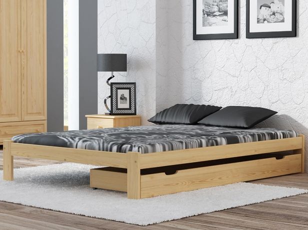 Meble Magnat łóżko drewniane sosnowe nielakierowane 160x200 Irys