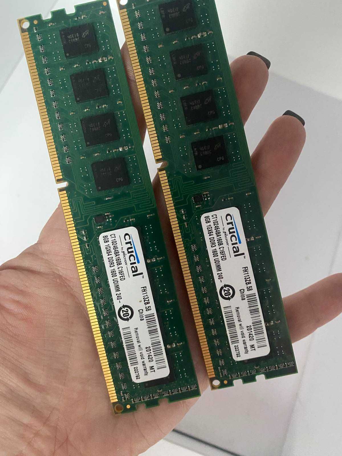 Оперативная память для компьютера Crucial DDR3 8Gb 1600MHz Б/У