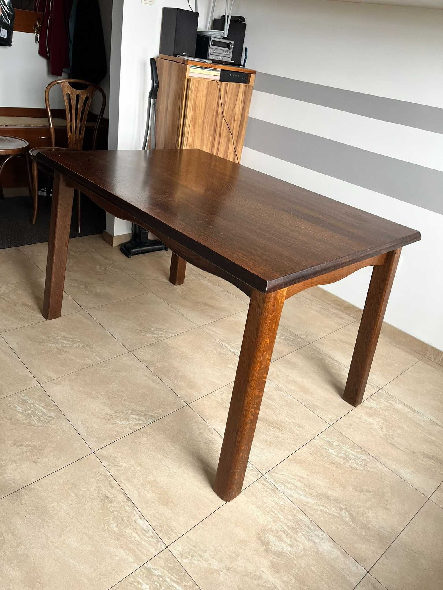 stół drewniany dębowy rozkładany 120x80