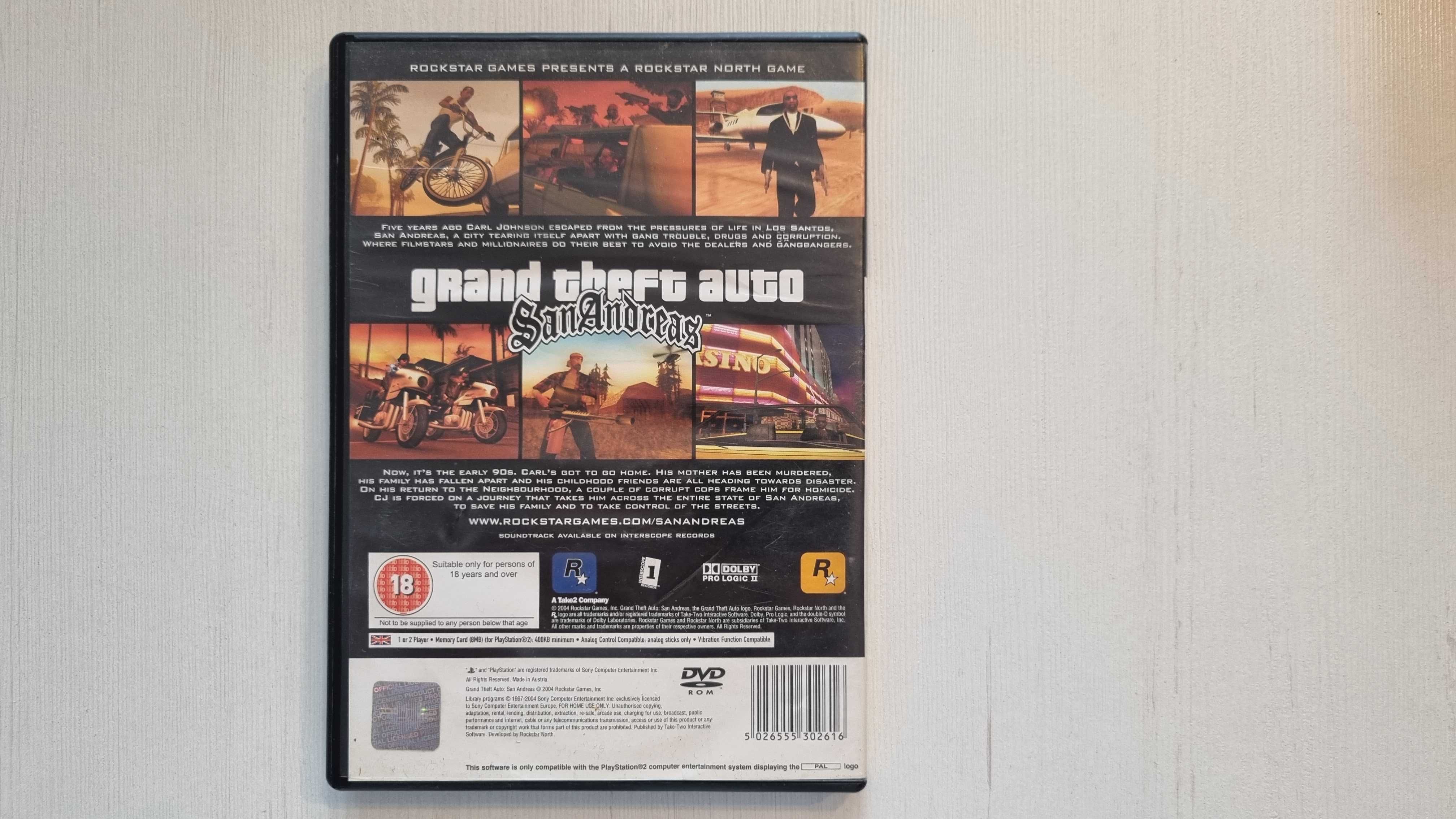 Grand Theft Auto San Andreas na PS2 / PlayStation 2 / GTA:SA