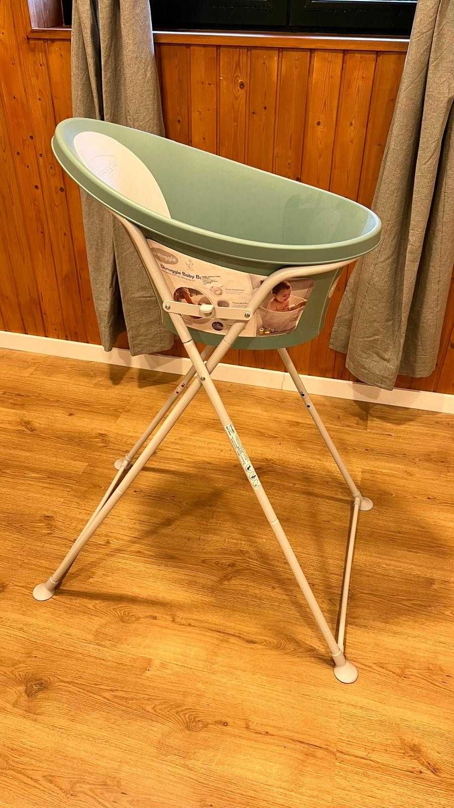 Banheira Shnuggle + Suporte – Cor Eucalyptus (Verde)