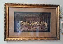 litografia com relevo de Jesus e os apóstolos 82 cm x 54 cm