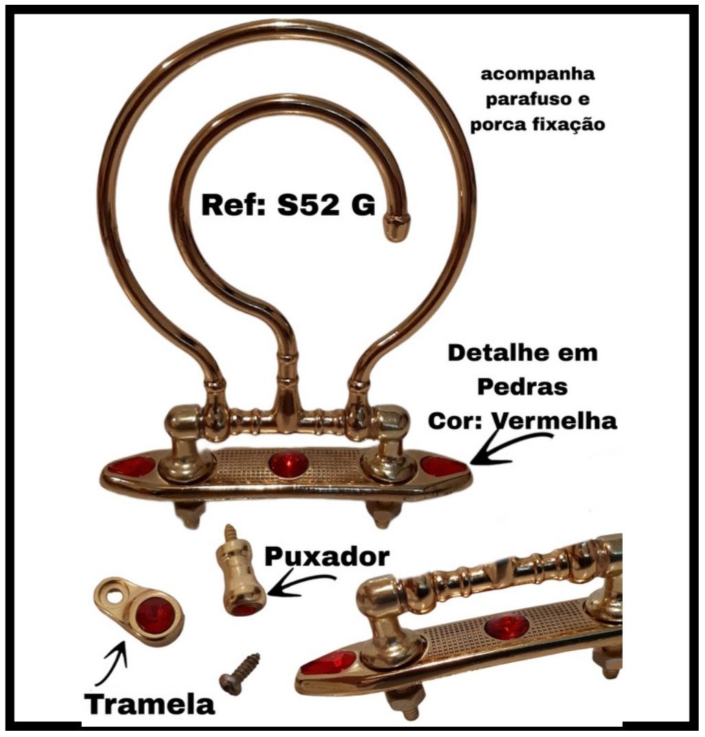 Ganchos de Luxo para Gaiolas
Inclui ganchL, puxador, tramela, parafus