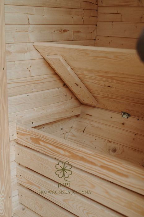 Sauna ogrodowa beczka 340cm z przedsionkiem piecem i oświetleniem LED
