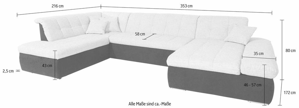 THF nowy niemiecki narożnik U funkcja spania, ROGÓWKA tkanina sofa
